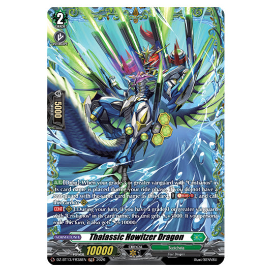 Thalassic Howitzer Dragon DZ-BT13/FR38EN card from the Cardfight!! Vanguard set Parallactic Clash