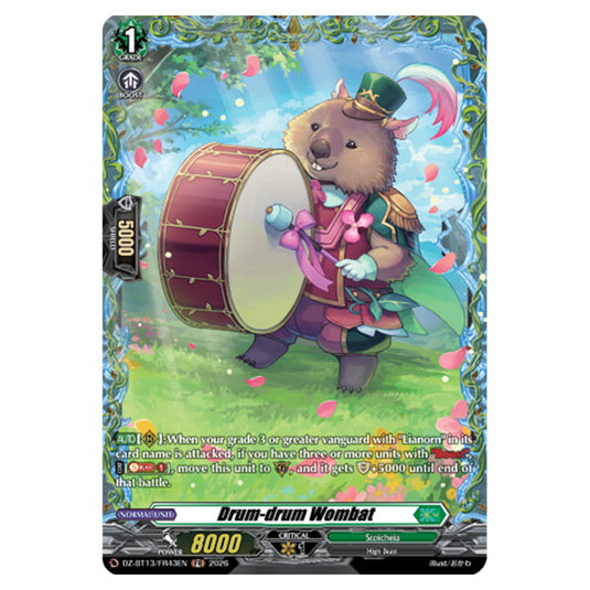 Drum-drum Wombat DZ-BT13/FR43EN card from the Cardfight!! Vanguard set Parallactic Clash
