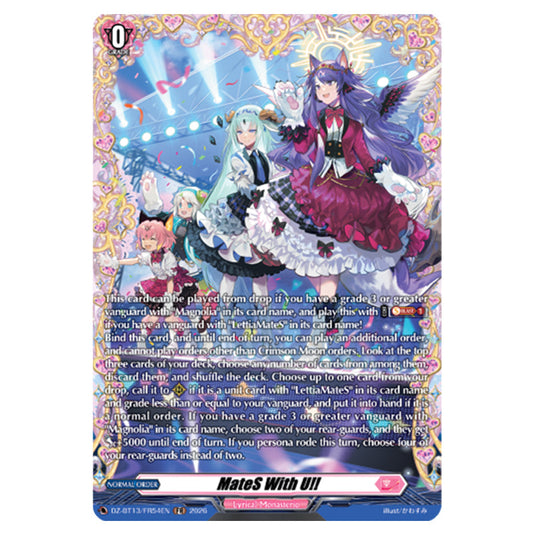 MateS With U!! DZ-BT13/FR54EN card from the Cardfight!! Vanguard set Parallactic Clash
