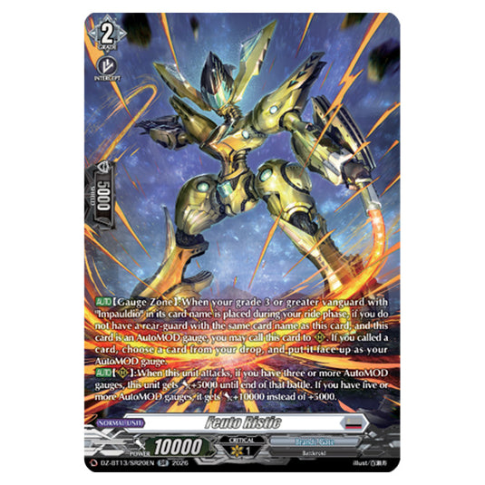 Feuto Ristic DZ-BT13/SR20EN card from the Cardfight!! Vanguard set Parallactic Clash