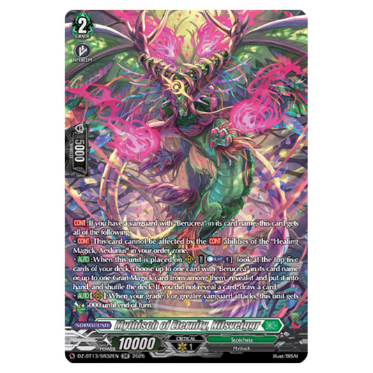 Mythisch of Eternity, Nilsveiggr DZ-BT13/SR32EN card from the Cardfight!! Vanguard set Parallactic Clash