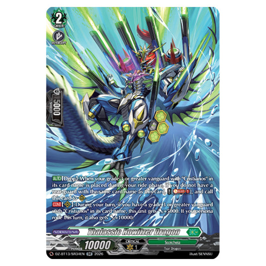Thalassic Howitzer Dragon DZ-BT13/SR34EN card from the Cardfight!! Vanguard set Parallactic Clash