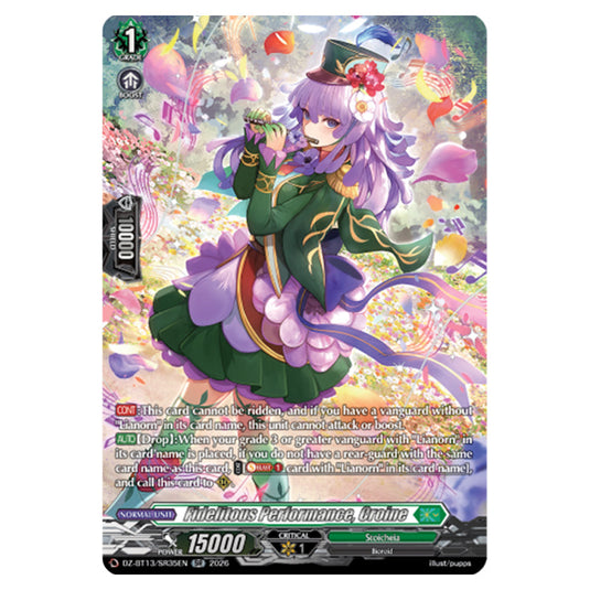 Fidelitous Performance, Croine DZ-BT13/SR35EN card from the Cardfight!! Vanguard set Parallactic Clash