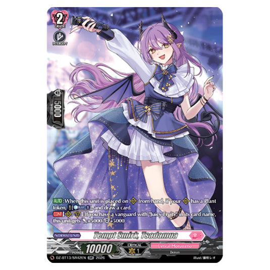 Tempt Smirk, Tsadamua DZ-BT13/SR42EN card from the Cardfight!! Vanguard set Parallactic Clash