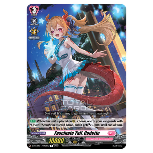 Fascinate Tail, Codette DZ-LBT01/049EN card from the Cardfight!! Vanguard set Lyrical Monasterio Sparkling Stars!