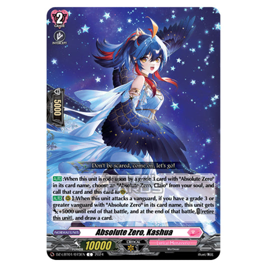 Absolute Zero, Kashua DZ-LBT01/073EN card from the Cardfight!! Vanguard set Lyrical Monasterio Sparkling Stars!