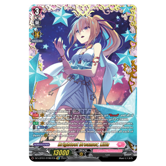 Brightest Dreamer, Lilfa DZ-LBT01/FFR07EN card from the Cardfight!! Vanguard set Lyrical Monasterio Sparkling Stars!