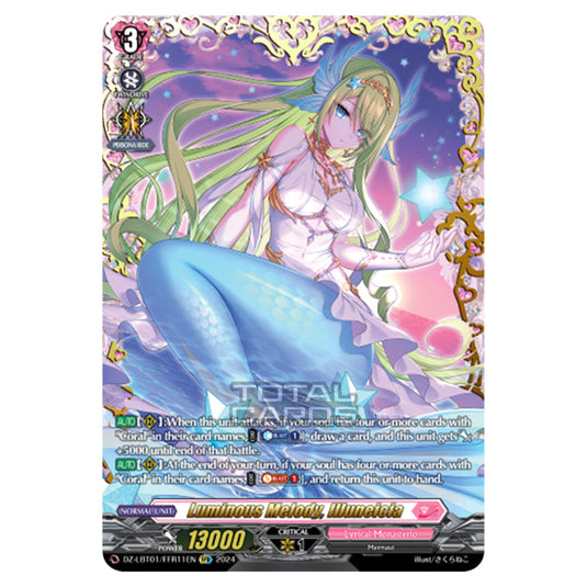 Luminous Melody, Illuneicia DZ-LBT01/FFR11EN card from the Cardfight!! Vanguard set Lyrical Monasterio Sparkling Stars!