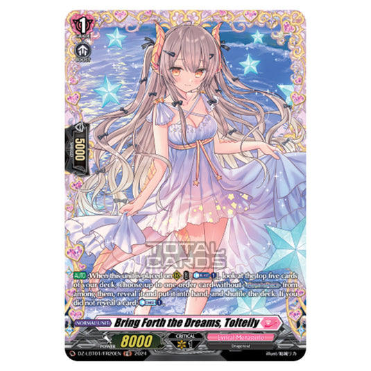 Bring Forth the Dreams, Tolteily DZ-LBT01/FR20EN card from the Cardfight!! Vanguard set Lyrical Monasterio Sparkling Stars!