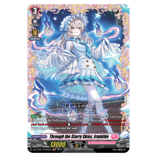 Through the Starry Skies, Irmhilde DZ-LBT01/FR25EN card from the Cardfight!! Vanguard set Lyrical Monasterio Sparkling Stars!