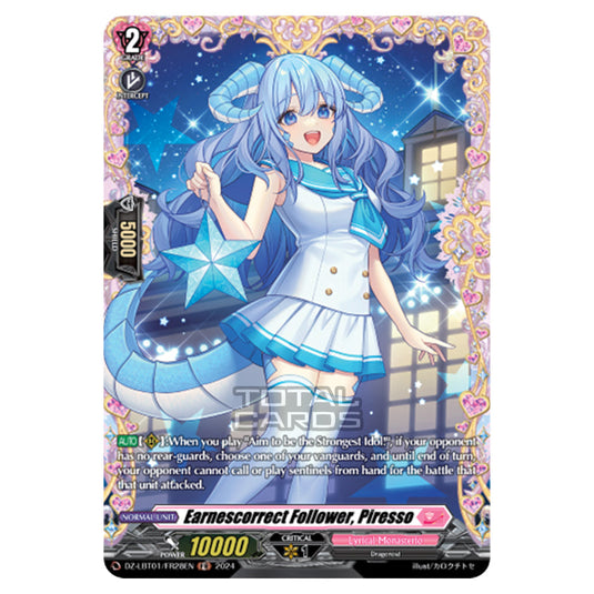 Earnescorrect Follower, Piresso DZ-LBT01/FR28EN card from the Cardfight!! Vanguard set Lyrical Monasterio Sparkling Stars!