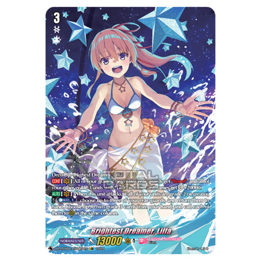 Brightest Dreamer, Lilfa DZ-LBT01/LSR05EN card from the Cardfight!! Vanguard set Lyrical Monasterio Sparkling Stars!