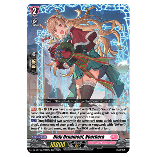Holy Ornament, Voorbera DZ-LBT02/031EN card from the Cardfight!! Vanguard set Lyrical Monasterio Season of Wonders