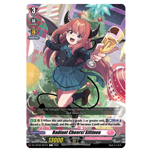 Radiant Cheers, Siltineu DZ-LBT02/067EN card from the Cardfight!! Vanguard set Lyrical Monasterio Season of Wonders