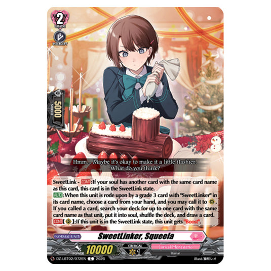 SweetLinker, Squeela DZ-LBT02/072EN card from the Cardfight!! Vanguard set Lyrical Monasterio Season of Wonders