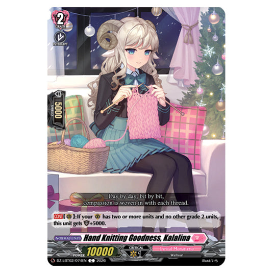 Hand Knitting Goodness, Kalalina DZ-LBT02/074EN card from the Cardfight!! Vanguard set Lyrical Monasterio Season of Wonders