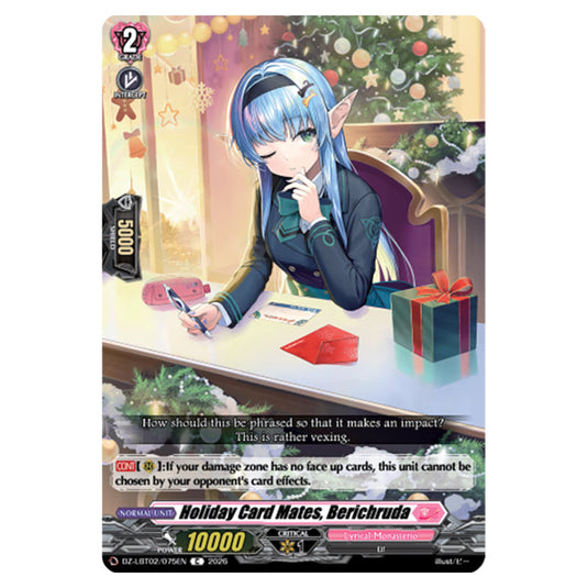 Holiday Card Mates, Berichruda DZ-LBT02/075EN card from the Cardfight!! Vanguard set Lyrical Monasterio Season of Wonders