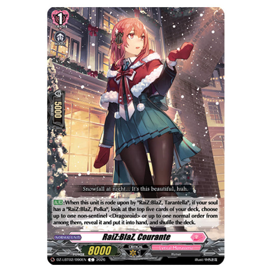 RaiZ:BlaZ, Courante DZ-LBT02/090EN card from the Cardfight!! Vanguard set Lyrical Monasterio Season of Wonders