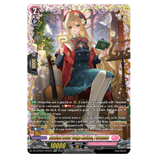 Awaited Letter Judge Maiden, Pureuche DZ-LBT02/FFR12EN card from the Cardfight!! Vanguard set Lyrical Monasterio Season of Wonders