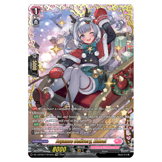 Joyance Delivery, Eldeel DZ-LBT02/FFR15EN card from the Cardfight!! Vanguard set Lyrical Monasterio Season of Wonders