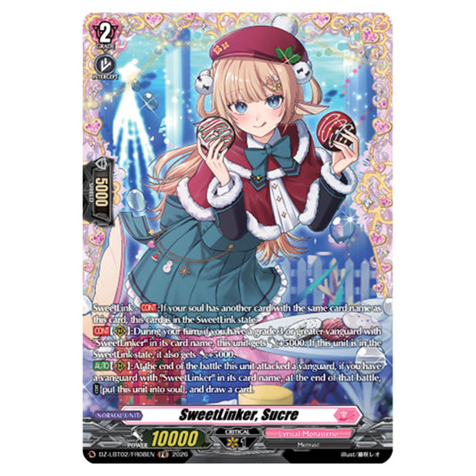 SweetLinker, Sucre DZ-LBT02/FR08EN card from the Cardfight!! Vanguard set Lyrical Monasterio Season of Wonders