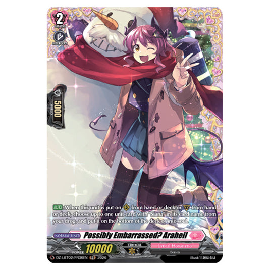 Possibly Embarrassed? Araheil DZ-LBT02/FR36EN card from the Cardfight!! Vanguard set Lyrical Monasterio Season of Wonders