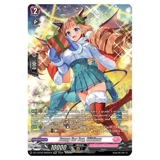 Jump for Joy, Siltimu DZ-LBT02/SR25EN card from the Cardfight!! Vanguard set Lyrical Monasterio Season of Wonders