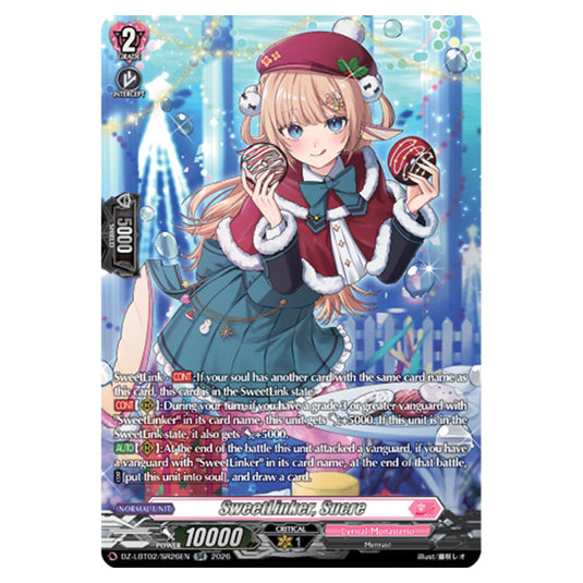 SweetLinker, Sucre DZ-LBT02/SR26EN card from the Cardfight!! Vanguard set Lyrical Monasterio Season of Wonders
