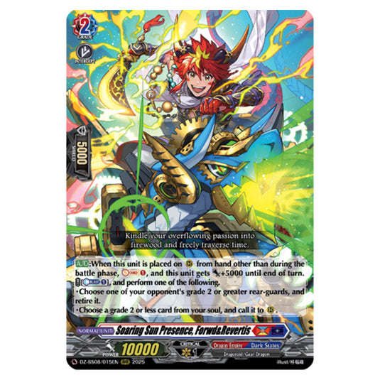 Soaring Sun Presence, Forwd&Revertis DZ-SS08/015EN card from the Cardfight!! Vanguard set Festival Booster 2025