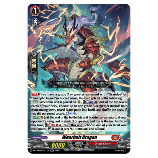 Wearbolt Dragon DZ-SS08/021EN card from the Cardfight!! Vanguard set Festival Booster 2025
