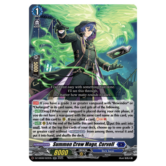Summon Crow Mage, Corvoll DZ-SS08/022EN card from the Cardfight!! Vanguard set Festival Booster 2025