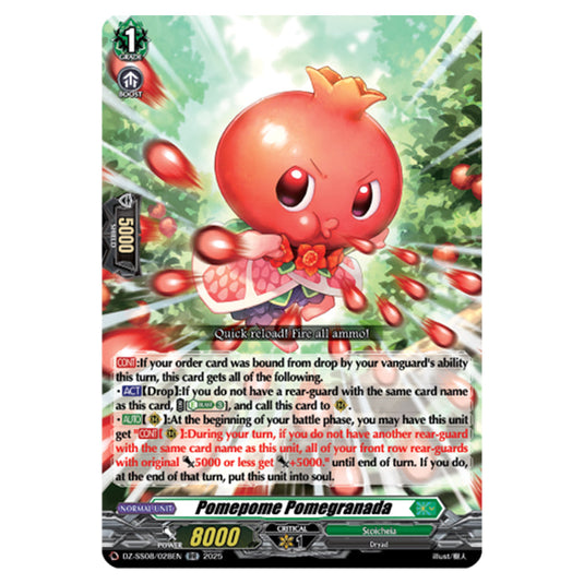 Pomepome Pomegranada DZ-SS08/028EN card from the Cardfight!! Vanguard set Festival Booster 2025