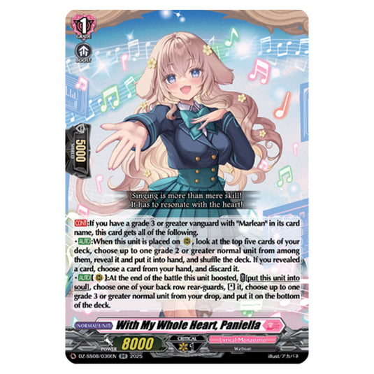 With My Whole Heart, Paniella DZ-SS08/030EN card from the Cardfight!! Vanguard set Festival Booster 2025