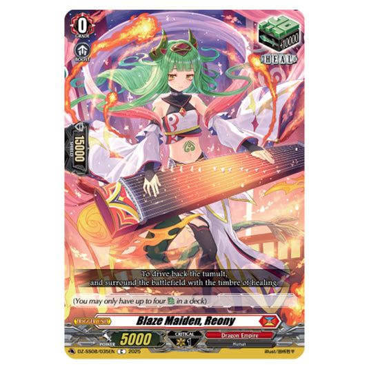 Blaze Maiden, Reony DZ-SS08/035EN card from the Cardfight!! Vanguard set Festival Booster 2025