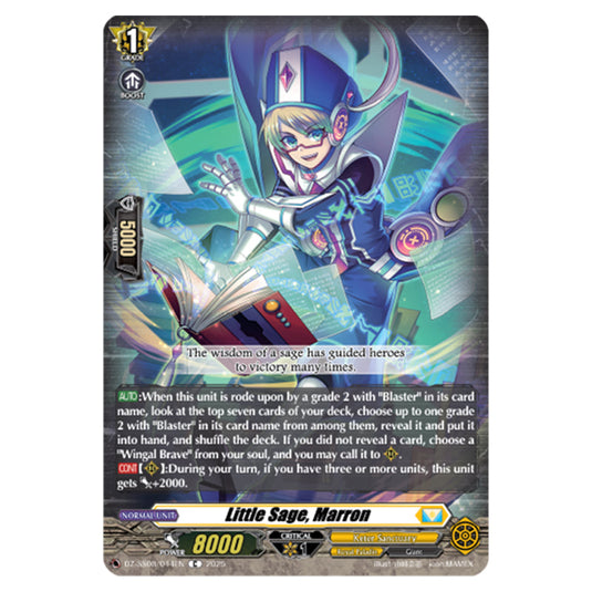 Little Sage, Marron DZ-SS08/044EN card from the Cardfight!! Vanguard set Festival Booster 2025