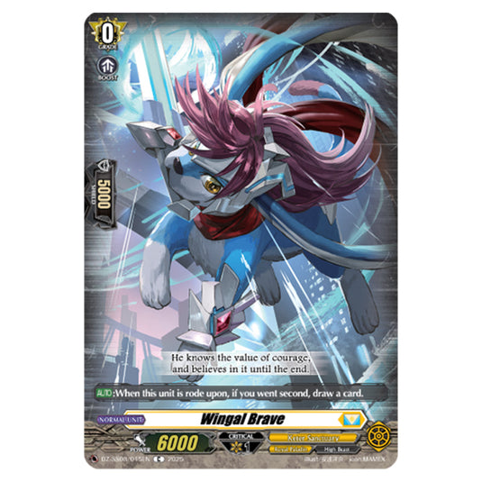 Wingal Brave DZ-SS08/045EN card from the Cardfight!! Vanguard set Festival Booster 2025