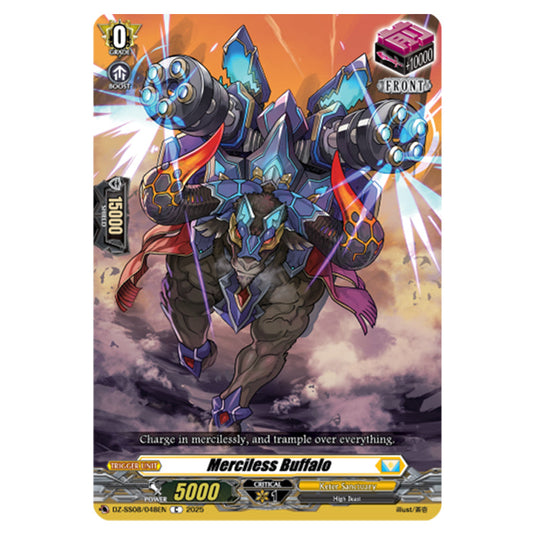 Merciless Buffalo DZ-SS08/048EN card from the Cardfight!! Vanguard set Festival Booster 2025