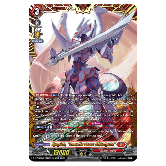 Vyrgilla, "Rewrite Form: Alfknights" DZ-SS08/FFR01EN card from the Cardfight!! Vanguard set Festival Booster 2025