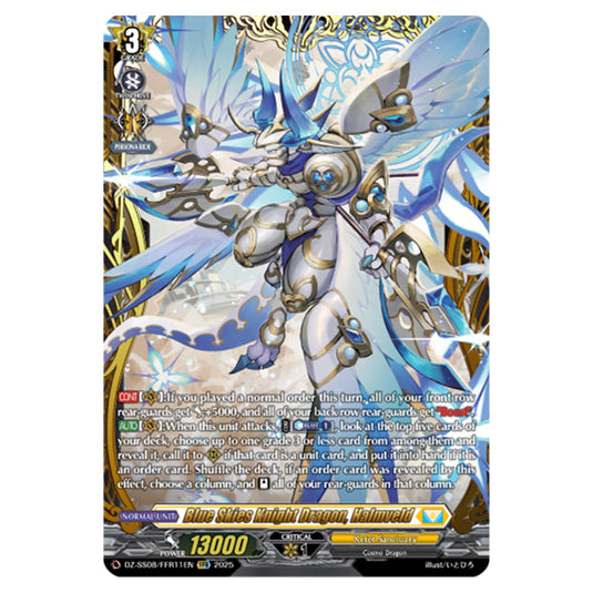 Blue Skies Knight Dragon, Halmveld DZ-SS08/FFR11EN card from the Cardfight!! Vanguard set Festival Booster 2025