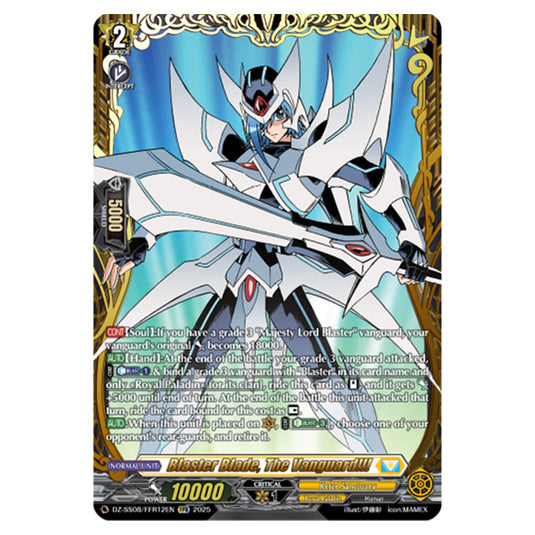 Blaster Blade, The Vanguard!!! DZ-SS08/FFR12EN card from the Cardfight!! Vanguard set Festival Booster 2025