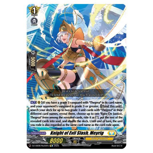 Knight of Evil Slash, Meyrig DZ-SS08/Re22EN card from the Cardfight!! Vanguard set Festival Booster 2025