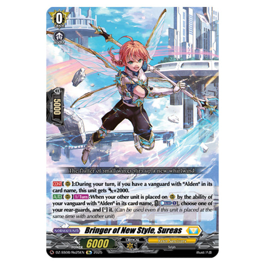 Bringer of New Style, Sureas DZ-SS08/Re25EN card from the Cardfight!! Vanguard set Festival Booster 2025