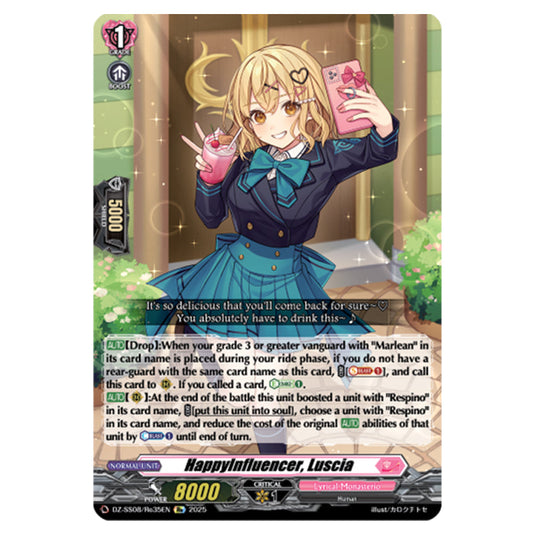 HappyInfluencer, Luscia DZ-SS08/Re35EN card from the Cardfight!! Vanguard set Festival Booster 2025