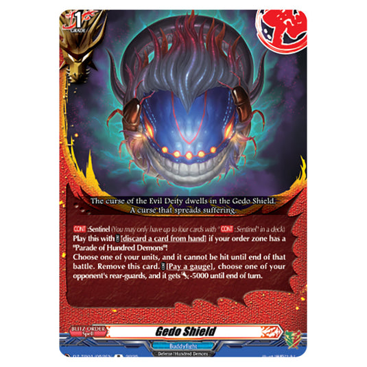 Gedo Shield DZ-TB01/052EN card from the Cardfight!! Vanguard set Future Card Buddyfight