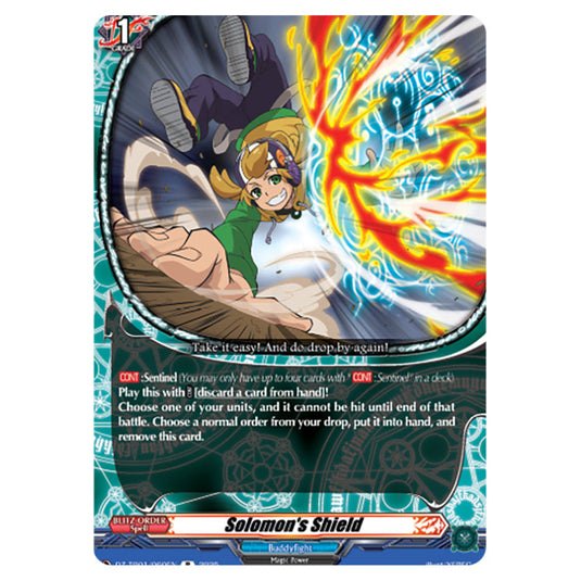 Solomon's Shield DZ-TB01/060EN card from the Cardfight!! Vanguard set Future Card Buddyfight