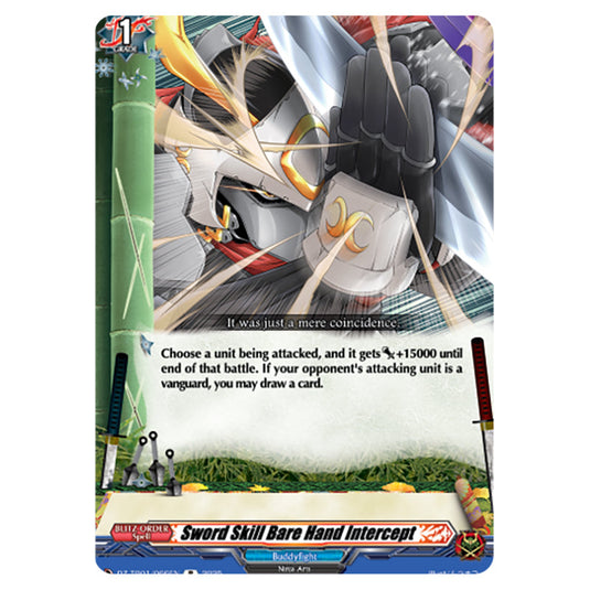Sword Skill Bare Hand Intercept DZ-TB01/066EN card from the Cardfight!! Vanguard set Future Card Buddyfight