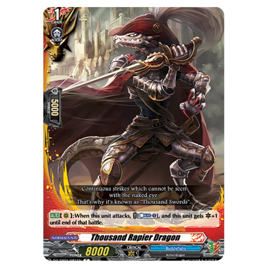 Thousand Rapier Dragon DZ-TB01/081EN card from the Cardfight!! Vanguard set Future Card Buddyfight