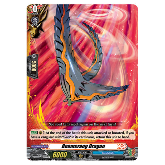 Boomerang Dragon DZ-TB01/087EN card from the Cardfight!! Vanguard set Future Card Buddyfight