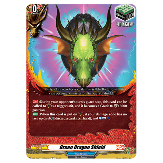 Green Dragon Shield DZ-TB01/095EN card from the Cardfight!! Vanguard set Future Card Buddyfight