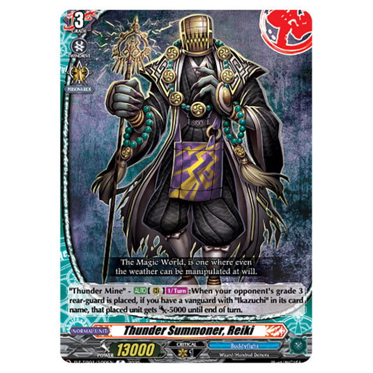 Thunder Summoner, Reiki DZ-TB01/100EN card from the Cardfight!! Vanguard set Future Card Buddyfight